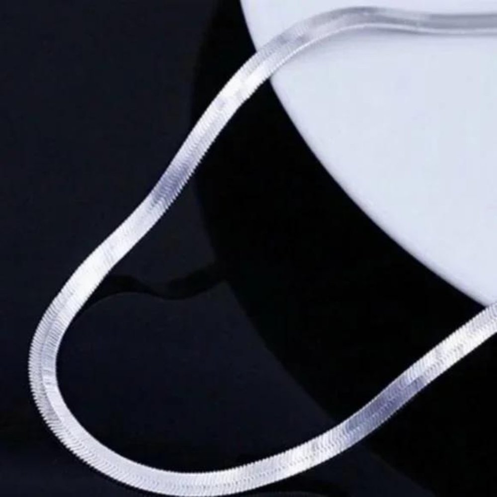 New 925 Sterling Silver Herringbone Necklace, nice Necklace, cute Necklace - Picture 4 of 4